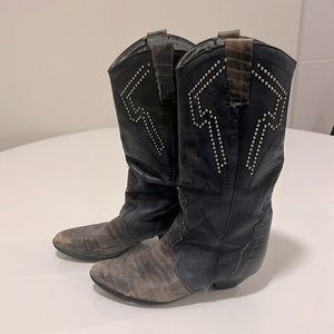 Vintage Midnight Cowboy Boots w/ Silver Studs Sz 5.5